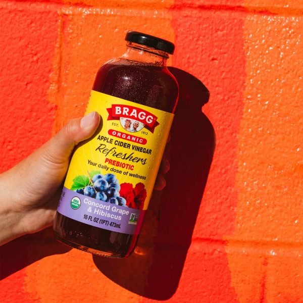 Bragg Organic Apple Cider Vinegar Refresher, Concord Grape & Hibiscus, 16 fl oz - 图片 3